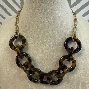 J Crew Tortoise Lightweight Circle Round Necklace